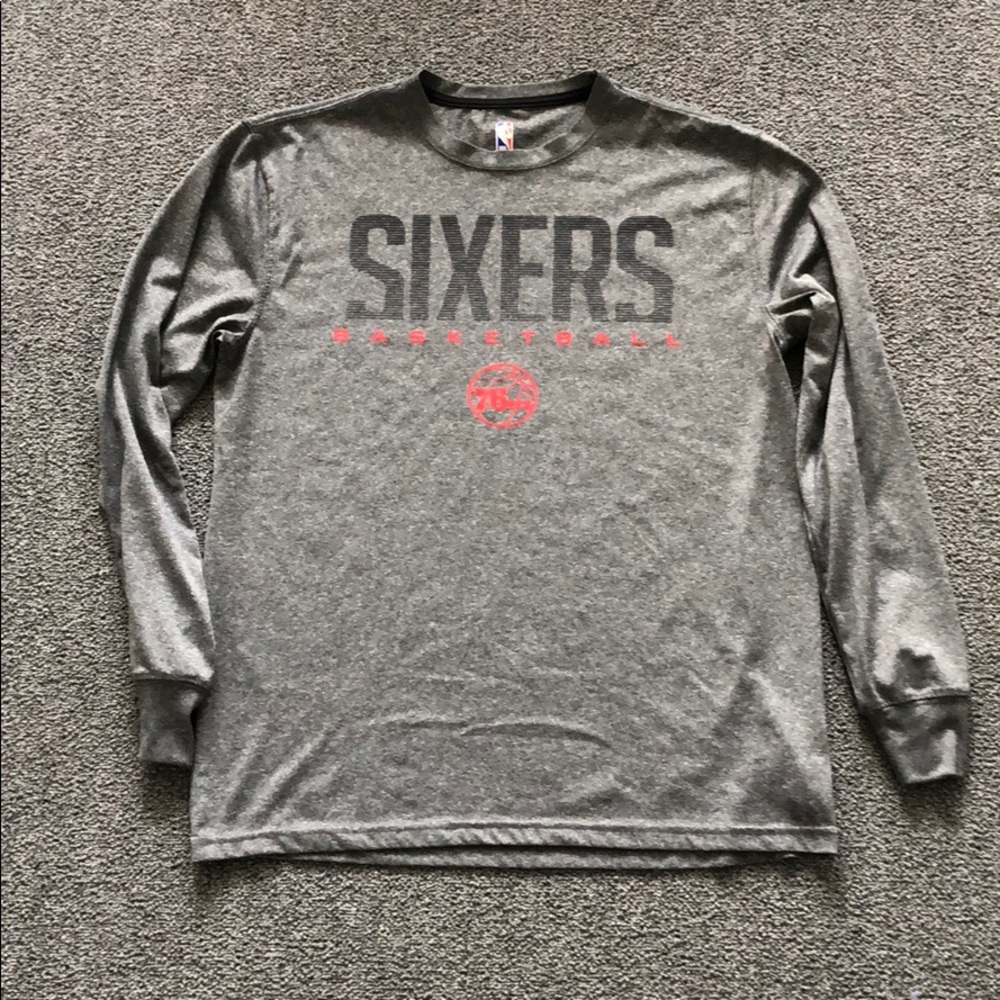 EUC NBA UNK 76ers Long Sleeve Shirt Mens L